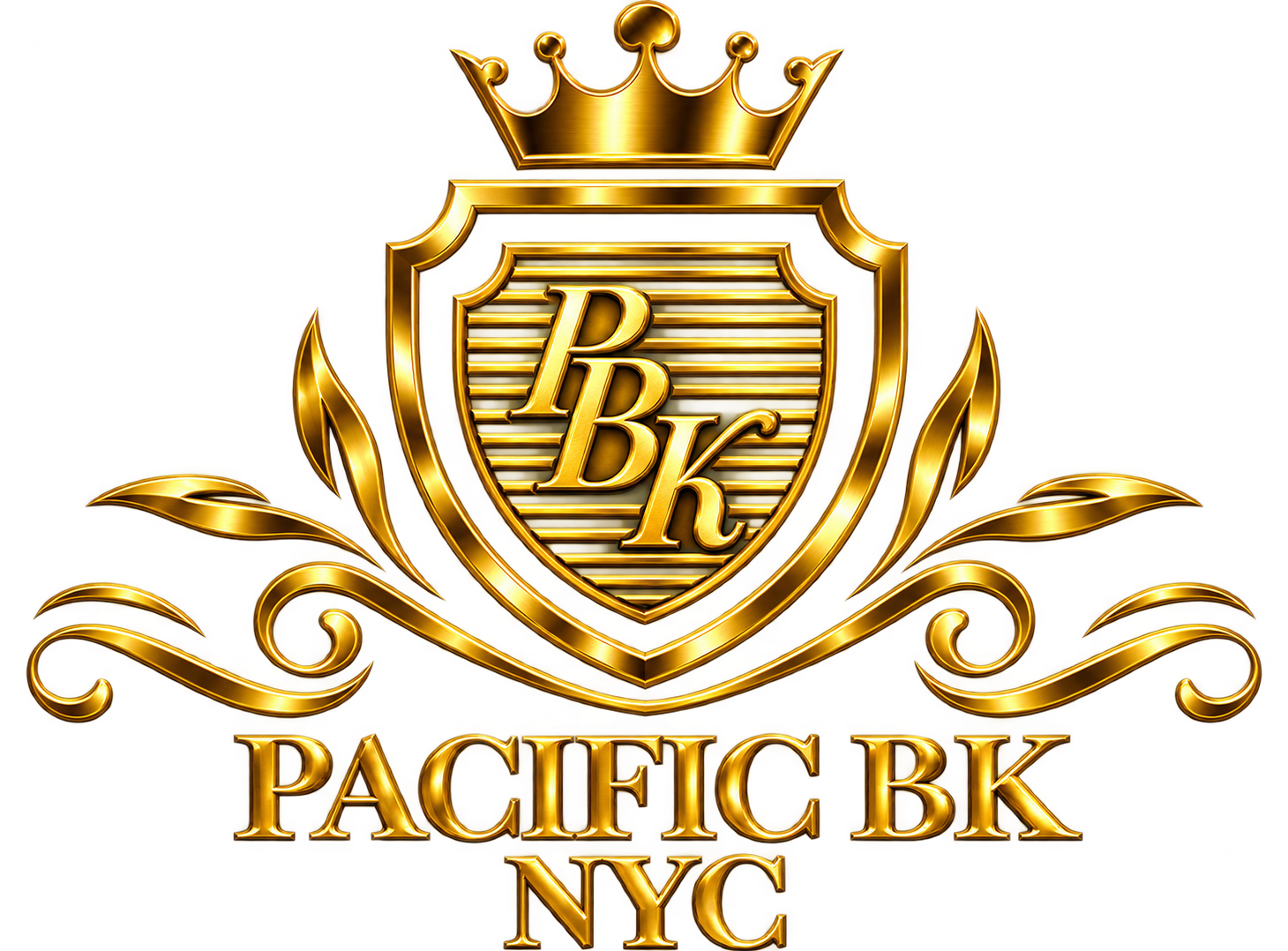 Pacific BK NYC gold crown and crest